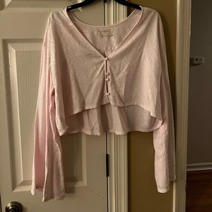 Pink bell sleeve shirt